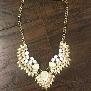 Gold pearl statement necklace